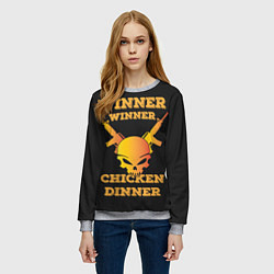 Свитшот женский Winner Chicken Dinner, цвет: 3D-меланж — фото 2