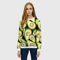 Свитшот женский Avocado background, цвет: 3D-белый — фото 2
