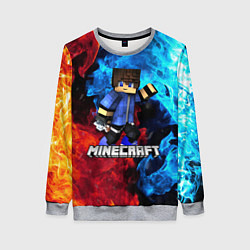 Свитшот женский Minecraft Майнкрафт, цвет: 3D-меланж