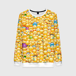 Свитшот женский Смайлики Emoji, цвет: 3D-белый