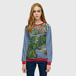 Свитшот женский San andreas, цвет: 3D-красный — фото 2