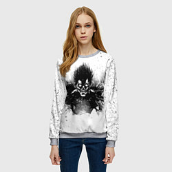 Свитшот женский Рюк черный шинигами, цвет: 3D-меланж — фото 2
