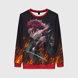 Свитшот женский KIMETSU NO YAIBA, цвет: 3D-красный