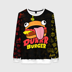 Свитшот женский Fortnite Durrr Burger, цвет: 3D-белый