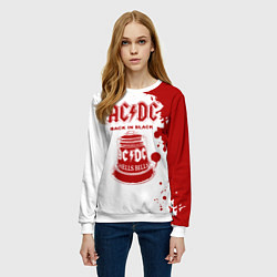 Свитшот женский ACDC Back in Black, цвет: 3D-белый — фото 2