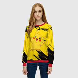 Свитшот женский PIKACHU: PIKA PIKA, цвет: 3D-красный — фото 2