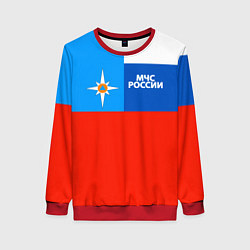 Свитшот женский Флаг МЧС России, цвет: 3D-красный