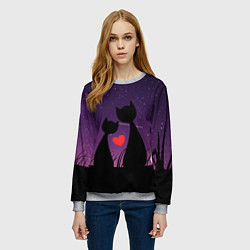 Свитшот женский Котики, цвет: 3D-меланж — фото 2