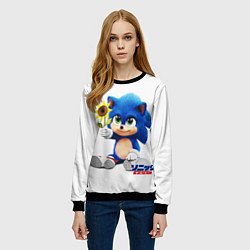 Свитшот женский SONIC, цвет: 3D-черный — фото 2