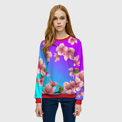 Свитшот женский САКУРА ВИШНЯ, цвет: 3D-красный — фото 2