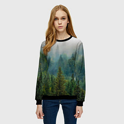 Свитшот женский Лес, цвет: 3D-черный — фото 2