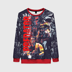 Свитшот женский Predator - jungle texture, цвет: 3D-красный