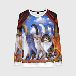 Свитшот женский Коты, цвет: 3D-белый