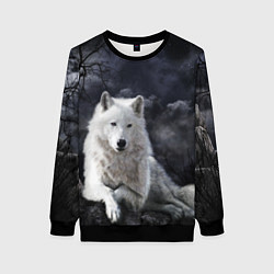 Свитшот женский БЕЛЫЙ ВОЛК D, цвет: 3D-черный