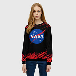 Свитшот женский NASA НАСА, цвет: 3D-черный — фото 2