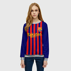 Свитшот женский Барселона 2020-2021 г, цвет: 3D-меланж — фото 2