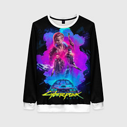 Свитшот женский Cyberpunk 2077, цвет: 3D-белый