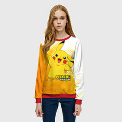 Свитшот женский Pikachu Pika Pika, цвет: 3D-красный — фото 2