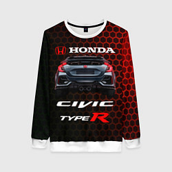 Свитшот женский Honda Civic Type R, цвет: 3D-белый