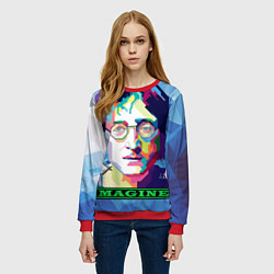 Свитшот женский Джон Леннон Imagine, цвет: 3D-красный — фото 2