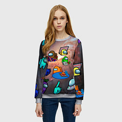 Свитшот женский Among Us Чёрная дыра, цвет: 3D-меланж — фото 2