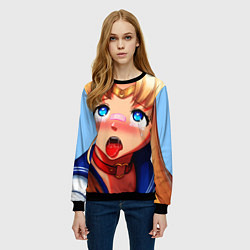 Свитшот женский SAILOR MOON AHEGAO, цвет: 3D-черный — фото 2