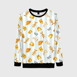 Свитшот женский Baked Goods Pattern, цвет: 3D-черный