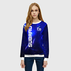 Свитшот женский Субару, цвет: 3D-белый — фото 2