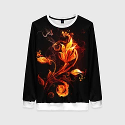 Свитшот женский Огненный цветок, цвет: 3D-белый