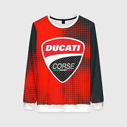 Свитшот женский Ducati Corse logo, цвет: 3D-белый