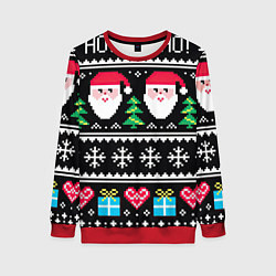 Свитшот женский Ho! Ho! Ho!, цвет: 3D-красный