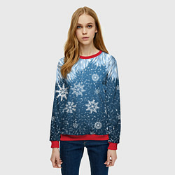 Свитшот женский Снежное Настроенние, цвет: 3D-красный — фото 2