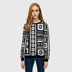 Свитшот женский Этнический узор, цвет: 3D-черный — фото 2