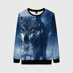 Свитшот женский Красивый волк, цвет: 3D-черный