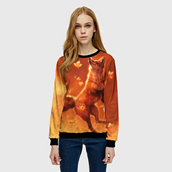 Свитшот женский Лисенок, цвет: 3D-черный — фото 2