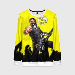 Свитшот женский Cyberpunk 2077 Breathtaking, цвет: 3D-белый