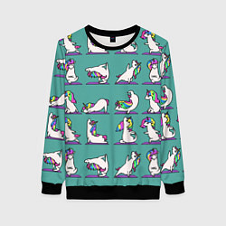 Свитшот женский Единороги Зарядка, цвет: 3D-черный