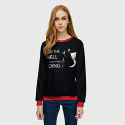 Свитшот женский What the hell, цвет: 3D-красный — фото 2