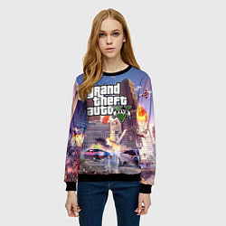 Свитшот женский ЭКШЕН Grand Theft Auto V, цвет: 3D-черный — фото 2
