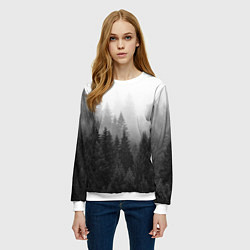 Свитшот женский Туманный лес, цвет: 3D-белый — фото 2