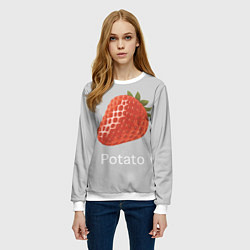 Свитшот женский Strawberry potatoes, цвет: 3D-белый — фото 2