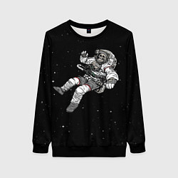 Свитшот женский Скелет Космонавт, цвет: 3D-черный
