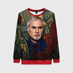 Свитшот женский Меладзе Цветы Мандала, цвет: 3D-красный