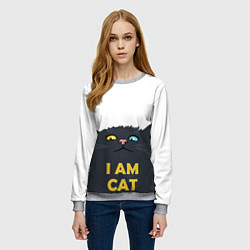 Свитшот женский I AM CAT, цвет: 3D-меланж — фото 2