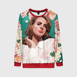 Свитшот женский Lana del rey, цвет: 3D-красный