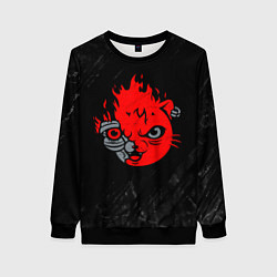 Свитшот женский CYBERPUNK 2077 КОТ КИАНУ РИВЗ, цвет: 3D-черный