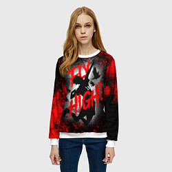 Свитшот женский FLY HIGH ВОЛЕЙБОЛ!!, цвет: 3D-белый — фото 2