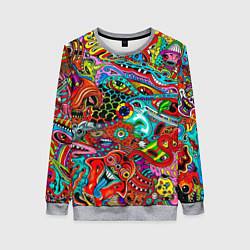 Свитшот женский Яркая абстракция bright abstraction, цвет: 3D-меланж