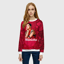 Свитшот женский Manizha Сердечки, цвет: 3D-белый — фото 2