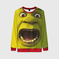 Свитшот женский Shrek is Yelling, цвет: 3D-красный